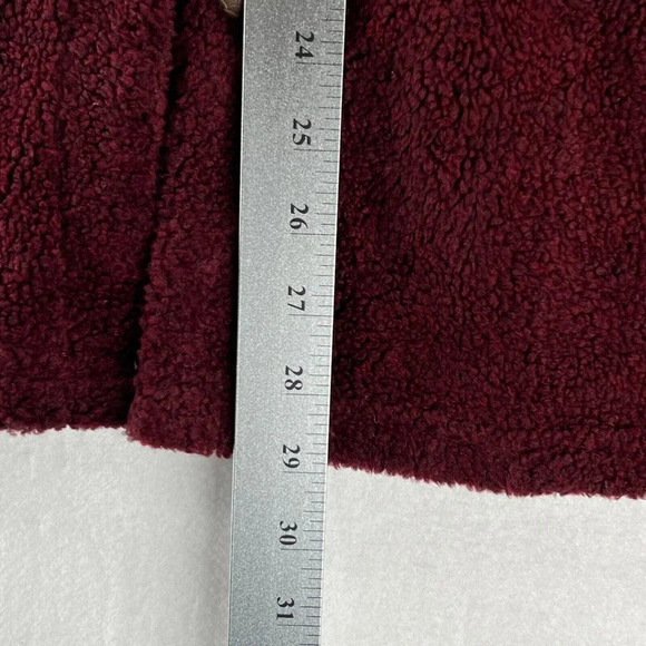 True Grit Shirt Womens Size M Deep Pile Fleece Button Up Long Sleeve Burgundy - Picture 11 of 11